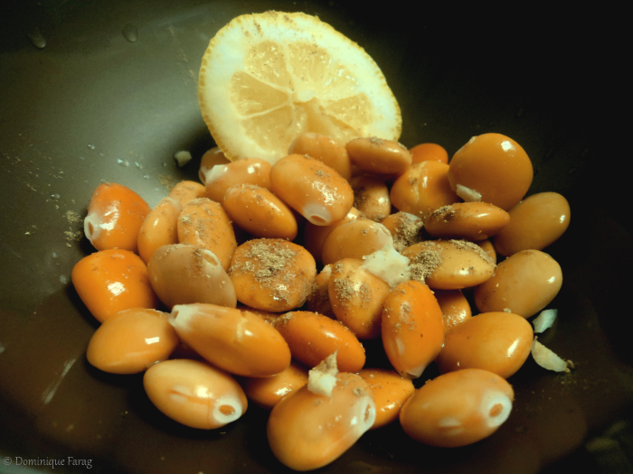 Egyptian Tirmis (Salted Lupini Beans with Olive Oil and Seasonings)
