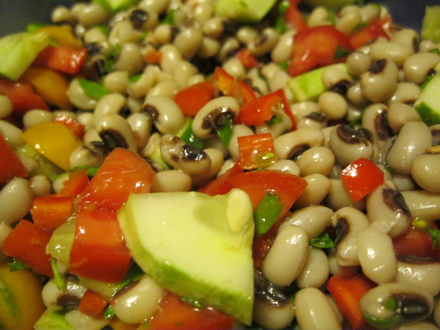 Sprouted Black Eyed Pea Summer Salad